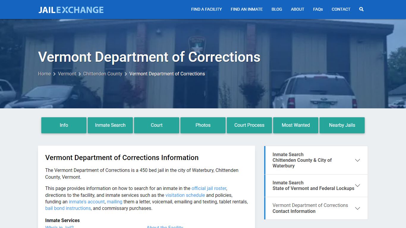 Vermont Department of Corrections - Jail Exchange